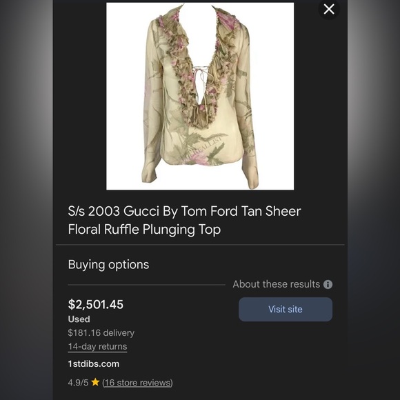 Gucci x Tom Ford - VINTAGE BLOUSE - Picture 7 of 10